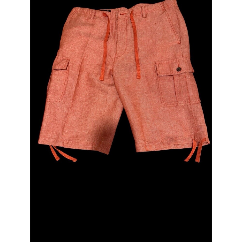 Perry Ellis shorts size 32 Red 55 Linen/45 Cotton Cargo Style Never Worn!!